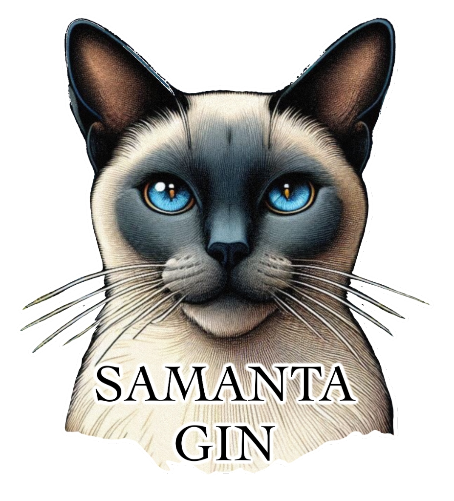 Sello de Samanta Gin con gato siamés